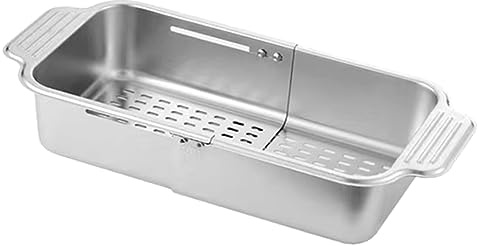 NIZEAMI 1 escurreplatos multifuncional para de cocina, cesta de drenaje retráctil de acero inoxidable sobre el , escurreplatos