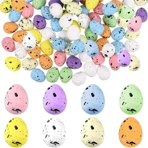 THQAE 50x Ostereier Pastell 3x4cm Ostereier zum Basteln Kleine Schaumeier zum Bemalen, Bekleben und Aufhängen Osterdeko für Osterkranz, Blumenkorb, Sträuße, Fenster und Tischdekoration UVM.