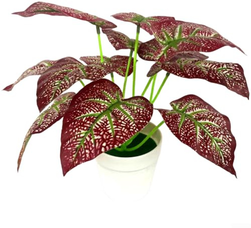 Bonsai artificiale in vaso, con fogliame in tessuto di seta, decorazione per ufficio, scrivania, casa, non necessita di acqua, decorazione rustica per interni ed esterni, realistica, pianta finta per