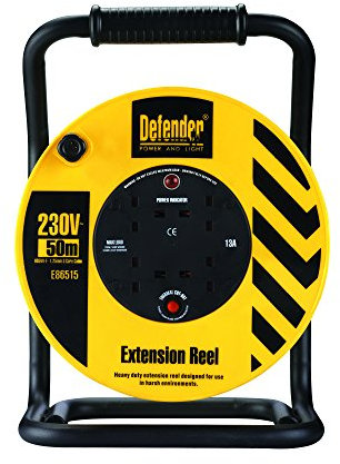 Defender Heavy Duty Reel 4-Way 50 m 230V 13A (E86515)