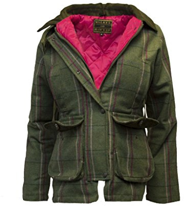 Walker & Hawkes Derby Tweed - Chaqueta de campo para mujer, diseño de rayas, color rosa