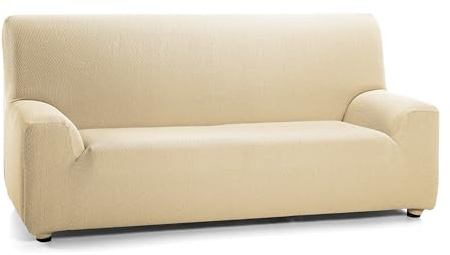 Martina Home Funda Sofá Elástico Túnez 3 Plazas Beige, Funda de sofá Elastica, 3 Plazas (170 a 220 cm)