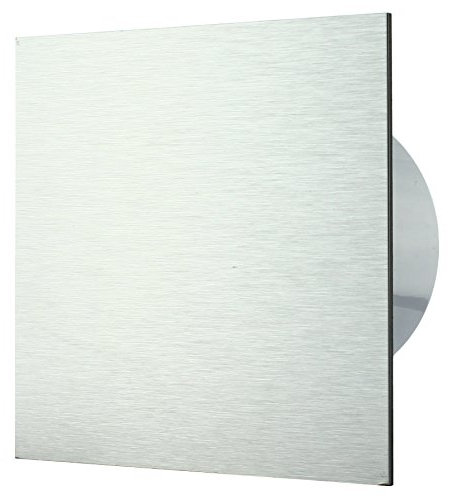 MKK - 18434-002 - Badlüfter Wohnraumlüfter Ventilator Wandlüfter Front wechselbar Ø 100 mm Ø 125 mm Nachlauf mit Einschaltverzögerung Ø 100 mm ALU - Silber gebürstet