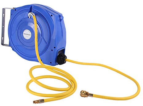 WELDINGER DSA-18 Automatik-Schlauchaufroller 16 m mit Druckluftschlauch Gummi-PVC gelb 6 x12 mm