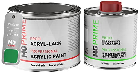 Pantone 7731C Green Peinture acrylique brillante Pot de 0,75 litre / 750 ml, y compris le durcisseur
