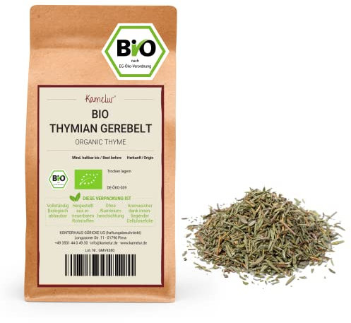 250g di timo BIO essiccato e grattugiato - spezia aromatica BIO, senza additivi - perfetta per il tè al timo - in confezione biodegradabile