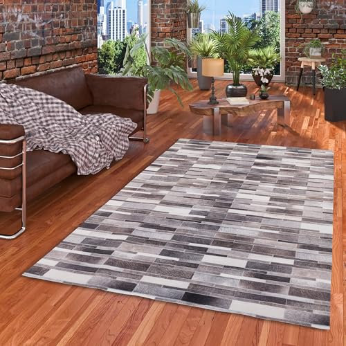 Pergamon Kunstfaser Patchwork Tierfell Beige Braun Stripes in 4 Größen