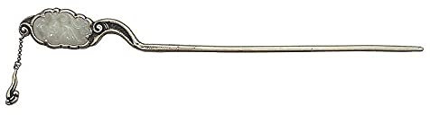 LCDIUDIU Haar Stäbchen,S925 Sterling Silber Hair Stick Haarnadel Retro Chinesisch Traditionelle Klassische Essstäbchen Gabeln Distressed Hetian Jade Fledermaus Quaste Wolke Ost Schmuck Haarschmuck