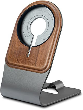 Natural Wood Stand For Apple MagSafe Charger, Real Walnut Wood Mount For MagSafe Charger Compatible With iPhone15/14/13/12 Series