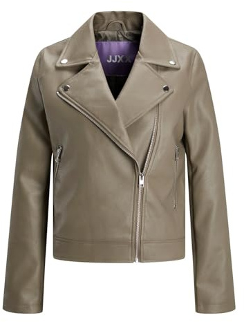 JACK & JONES Biker Jacket Noos, Giacca in Ecopelle, per Donna, Brindle, S