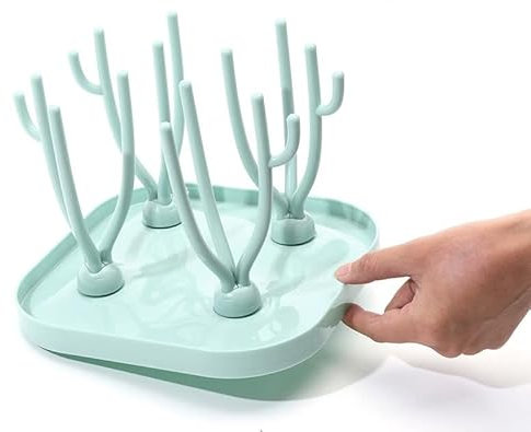 PIQIUQIU Abtropfgestell für Babyflaschen, Trockenständer Babyflaschen, Flaschenhalter Baby, Abtropfgestell Flaschen-21x21x16.5cm
