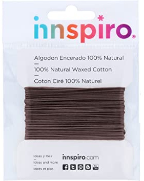 INNSPIRO Cordoncino cotone cerato fine marrone medio 1,0 mm. 5 m.