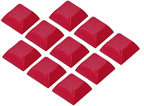 PATIKIL 1U Blank Keycaps, 10 Pack Universal PBT Keyboard Replacement Accessories for MX Mechanical Keyboard, Red