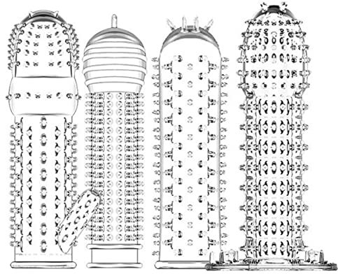 4pcs Männer Kondome Erwachsene Sex Produkte Sensation Weibliche G-Punkt Vaginale Stimulation Kondome Sophora Viciifolia Spike Penis Sleeve (white)