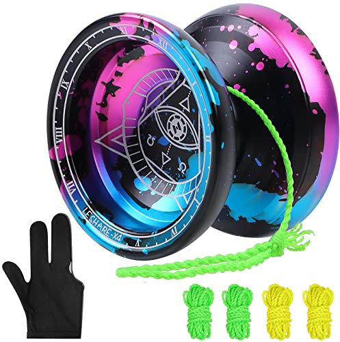 REAQUE JoJo Profi für Kinder / Erwachsene, Professionelles Aluminium-Jo-Jo, Zwei Sätze von Lagern, Nicht ansprechende Lager / empfindliche Lager Yo-Yo, für Anfänger und professionelle Spieler