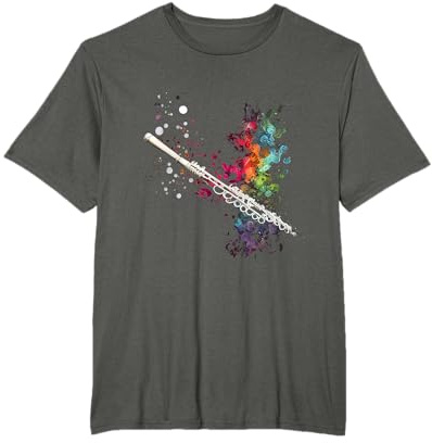 Querflöte Musiker Querflöte Geschenke & Designs - Musik T-Shirt für Erwachsene und Kinder, Schwarz, S, Kurzarm, Klassische Passform, Imported