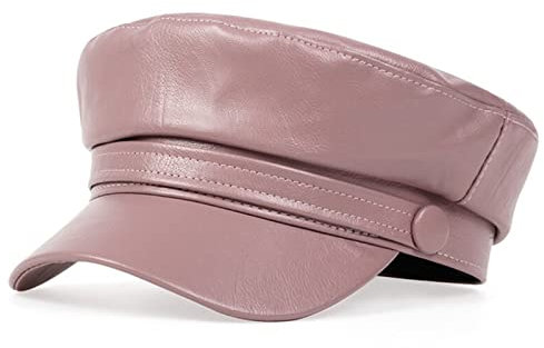 tcax Baskenmütze Damen Leder Baskenmütze Damen Malerhut Wildhüte Outdoor Freizeit Caps Hut,Rosa,Einheitsgröße