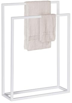 Stabiler Handtuchständer Handtuchhalter 2 Arme Weiss - Keine Montage nötig - Kleiderständer