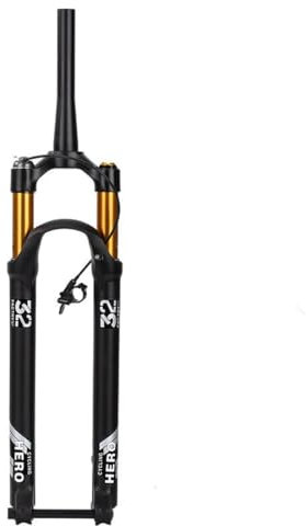 HIMALO MTB Luftgabel 27.5 29 Mountainbike Federgabel Federweg 100mm Steckachse 15x100mm Gerade/konisch Vorderradgabel Remote Lockout Scheibenbremse XC (Color : Tapered, Size : 27.5'')