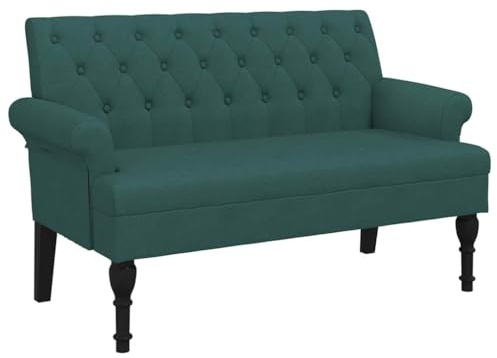 vidaXL Sitzbank mit Rückenlehne Dunkelgrün 120x62x75,5 cm Stoff