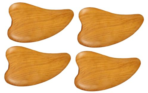 SOLUSTRE 4 Stück Rundes Massage Schabbrett für Gesichts Pflege und Meridian Therapie Leicht zu Tragen zur Schmerzlinderung und Faltenreduzierung Reisen