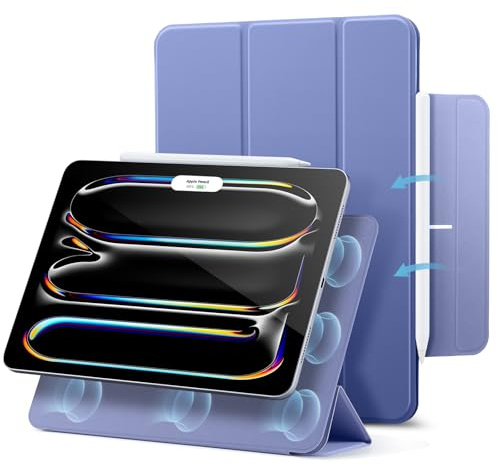 ESR Cover per iPad Pro 13(M5/M4)2025/2024,Custodia Magnetica con Supporto Trifold, Aggancio Magnetico, Supporto per Pencil Pro/USB-C, Auto Attivazione/Standby, Protezione Durevole, Viola