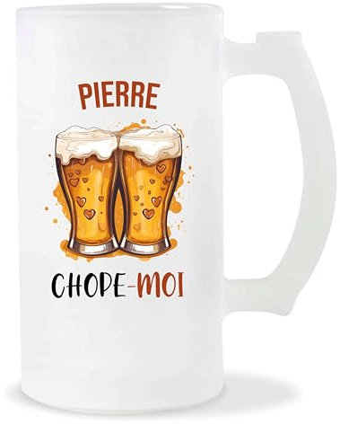 Planetee Chope de bière Pierre Chope-moi | Pinte Couple Saint Valentin Anniversaire Cadeau Romantique