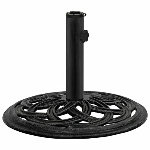 ZEYUAN Socle de Parasol Noir 44x44x31 cm Fonte,Pied De Parasol,Pied De Parasol Lourd,Pied De Parasol sur roulettes