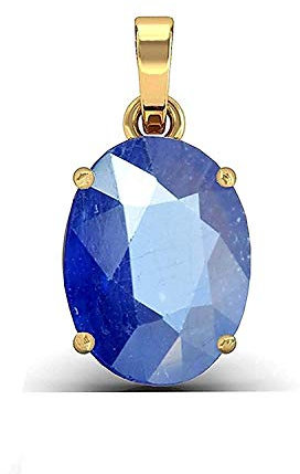 DENMOUS 6,25 Karat zertifizierter echter blauer Saphir Glücksstein Anhänger - Schöner blauer Saphir Medaillon