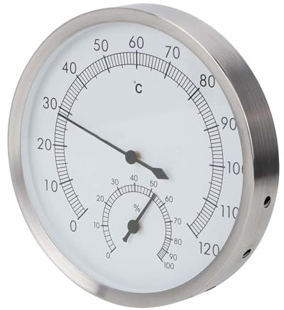 2 In 1 Stainless Steel Steam Room Sauna Room Thermometer Hygrometer Hygrometer Indoor