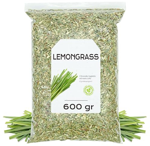 Citronnelle 600 gr - Feuilles Séchées et Coupées pour Infusions ou Thé - Qualité Alimentaire - Lemongrass - Thé en Vrac