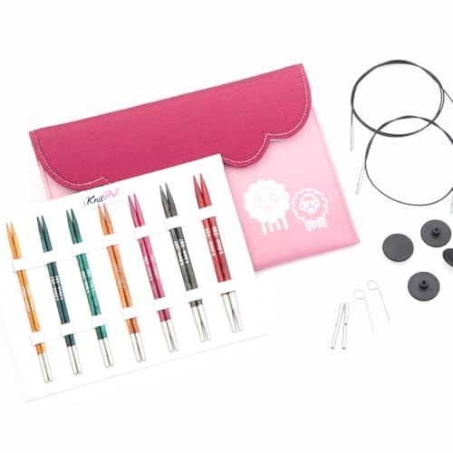 KnitPro Dreamz Midi Austauschbare Nadelspitzen- Set 5 (13cm) | 7 Größen (3mm bis 5mm)