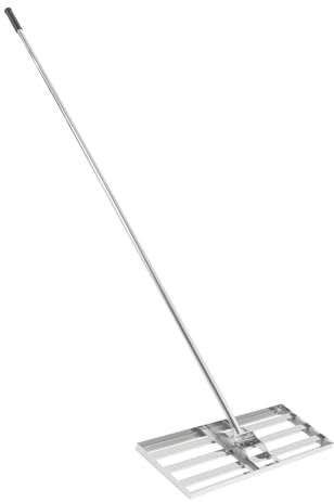 Raschietto per il livellamento del prato, da giardino con manico – Lunghezza regolabile, raschietto in acciaio inox per cortile, giardino, campo da golf, rastrello scarificatore, girevole a 180°