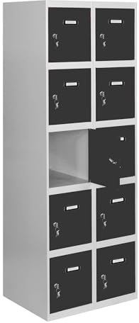 SimonRack Casier Vestiaire Metallique, 5 Porte, 1800x600x500 mm, Gris/Anthracite, 1800x600x500