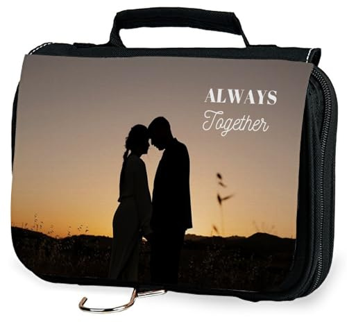 Wanapix | Personalisierte Reise Kulturbeutel mit Foto und Text | Hängende Kulturtasche für Männer und Frauen | Kosmetiktasche, Makeup-Organizer | 100% personalisiert
