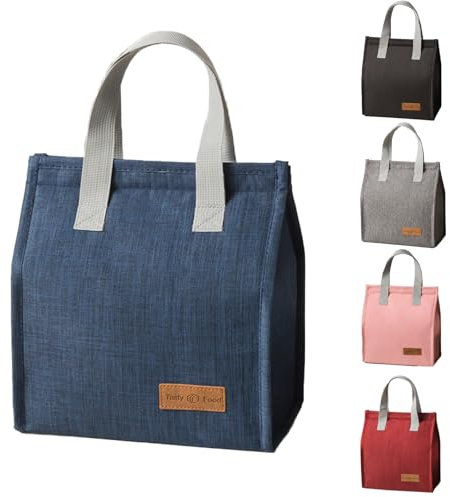 HEVIBK Bolsa del Almuerzo con Aislamiento Térmico para Comida, Porta Alimentos Impermeable, Organizador para Trabajo,Clase,Viajes,Salidas (Azul)