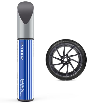 EVOOOR Tesla - Penna a vernice per il 2024 Model 3 Highland, fai da te Curb Rash Repair con colore abbinato, colore grigio incognito (fits 20'' Performance Wrap wheel)