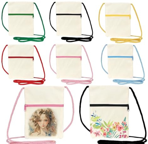 6 Stücke 6 Stücke 13 x 17cm Taschen zum Bemalen für Kinder Tote Bag Brustbeutel Kinder Beutel zum Bemalen UmhäNgegeldbeutel Kinder Stofftaschen zum Bemalen Brustbeutel für Kosmetiktasche