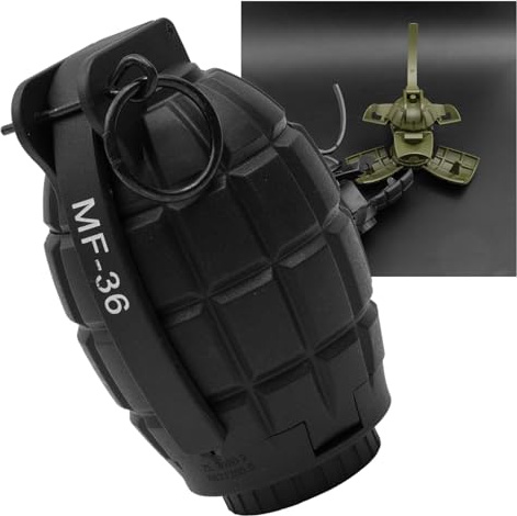 Zhongren Granadas de Mano Ejército Juguete táctico CS Cuentas de Agua Airsoft Granada Juguetes Batalla Agua Juego Bolas Rellenar Juego de rol Juego de Vestir Set Regalo para 14+ (Negro)