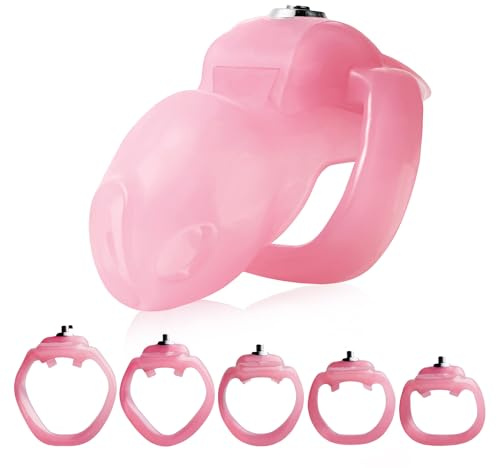 VeagleFly New HT-V5 Chastity Cage | Adult Sex Toy for Men| Cage Chastity Devices Male Chastity Cage 5Rings Men Toys (Pink, Nano)
