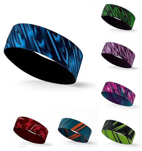 Sport Stirnband – Nachhaltig, Doppelseitig, Elastisch (Reflektor Schwarz Blau)