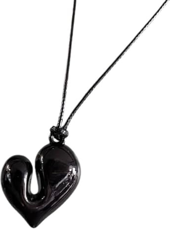 MHADBKH Adjustable Wax Cord Neck Jewelry Eye Catching Adjustable Neckchain Heart Necklace for Youthful Fashion Lover