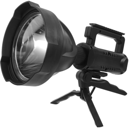HYTROVE Rechargeable Handheld Flashlight with Tripod Bright Multifunctional LED Spotlight for Camping Hiking Fishing Emergency Use USB Portable Lightweight Design