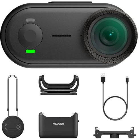 AKASO Keychain3 4K Thumb Action Camera - Ultra-Light Tiny Body Camera, 360-Min Long Battery Life, EIS Stabilization, 3m Waterproof Hands-Free POV Camera Vlog Camera for Travel, Pets, Sports (64GB)