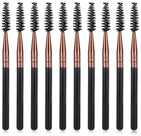 10Pcs Spoolies Mascara Brush, Mascara Brush Wands Makeup Lash Spoolies Set, Reusable Eyelash Eyebrow Spoolie Brushes for Extensions