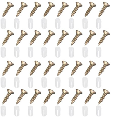 QUARKZMAN 50Pcs Inserti Per Cerniere In Plastica 5.2x12mm Con Viti Autofilettanti M4 Per Mobili Armadi Guardaroba Porte, Bianco | Con Viti Autofilettanti M4, Per Mobili Armadi Guardaroba Porte