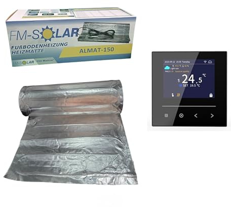 FM-SOLAR 9m² Elektrische Fußbodenheizung 150W/m² elektro Bodenheizung ALU