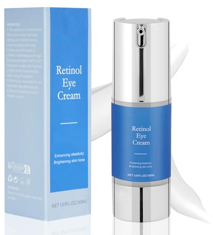 Aomig Retinolögonkräm, 30 ml ögonkräm mot ögonpåsar, för mörka ringar, rynkor och säckar, fuktgivande med hyaluronsyra, ceramider och niacinamida