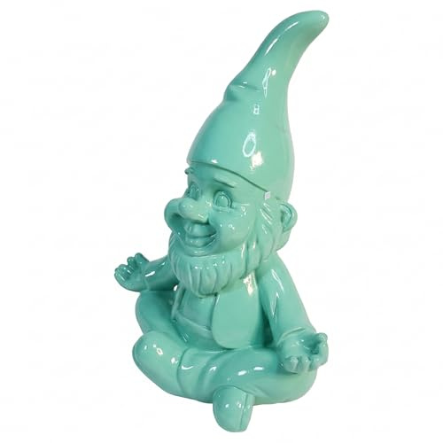 colourliving GartenPoser ZenPoser Yoga Gartenzwerg in Pastell Hochglanz, Moderne Zwerg Deko für Garten, Terrasse und Balkon, lustiger Gartenzwerg für außen, 6 Farben (MintRush, 15 cm)