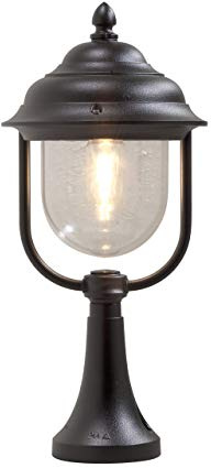 Konstsmide Parma 7224-750 Sockelleuchte / B: 24cm T: 24cm H: 54cm / 1x75W / IP43 / lackiertes Aluminium / matt-schwarz